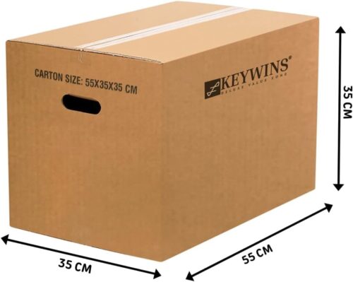 pack of 10 with 10 fragile stickers 3 Ply Storage Boxes With Handles Carton Cardboard Box for Moving 35x35x55cm - Image 2