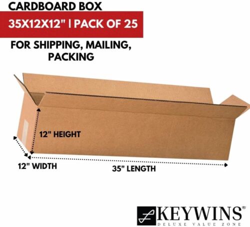 Pack of 25 pieces Shipping Boxes Mailers 35x12x12 cm Corrugated Cardboard Small Packing Kraft Moving Mailing Box,