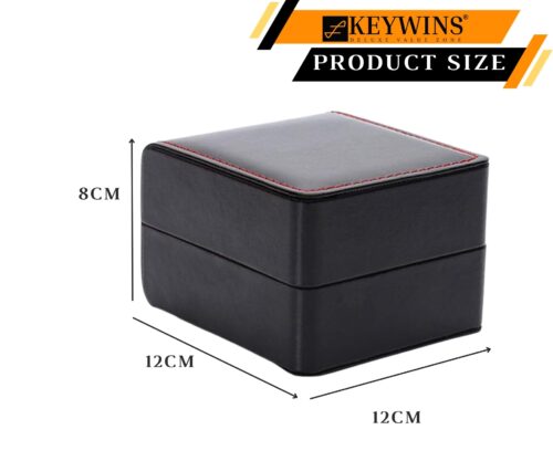 KEYWINS® 1 Pack Watch Box Holder Travel Jewelry Storage Case Organizer Premium PU Storage Box for Jewelry Watches Bracelet SIZE 8X12X12 CM - BLACK… - Image 4