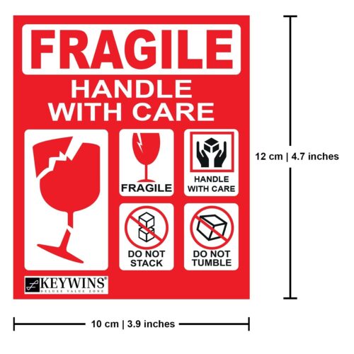 pack of 10 with 10 fragile stickers 3 Ply Storage Boxes With Handles Carton Cardboard Box for Moving 35x35x55cm - Image 3