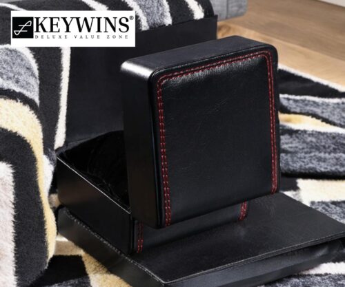 KEYWINS® 1 Pack Watch Box Holder Travel Jewelry Storage Case Organizer Premium PU Storage Box for Jewelry Watches Bracelet SIZE 8X12X12 CM - BLACK… - Image 3