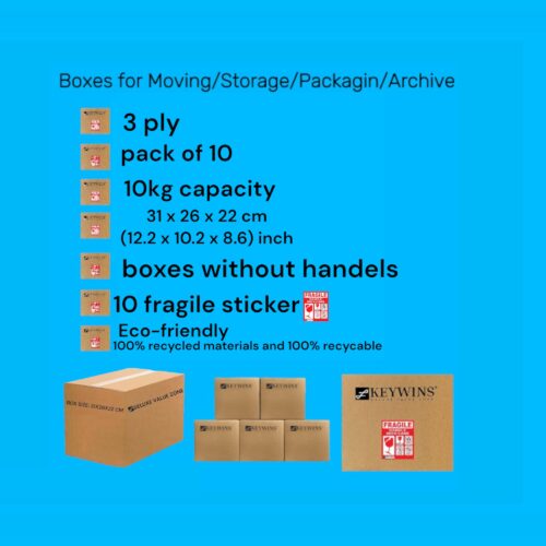 Pack Of 10 Pieces With 10 pieces 3 Ply A4 Sizes Kraft Cartoon Storage Boxes-L31 x W26 x H22 cm